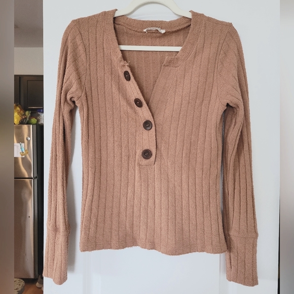 We The Free Tan Henley - Picture 1 of 4